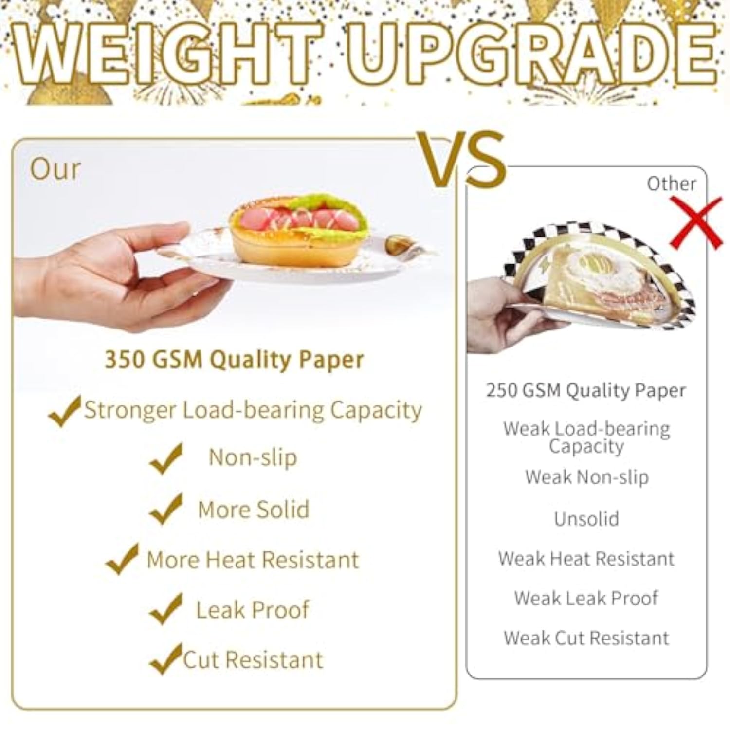 96Pcs 50Th Wedding Anniversary Decorations,Golden 50Th Anniversary Party Plates And Napkins,White And Gold Paper Tableware Set Party Supplies Party Favors For Men Women,Serve 24