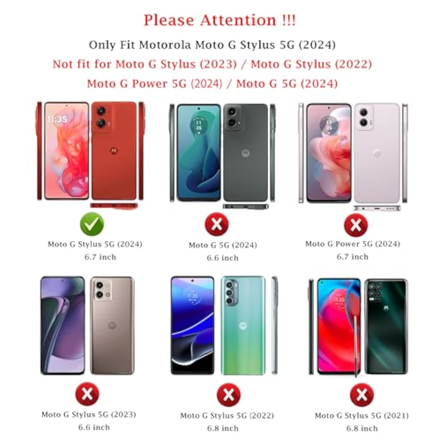 For Moto G Stylus 5G 2024 Case: Dual Layer Protective Heavy Duty Cell Phone Cover Shockproof Rugged With Hd Screen Protector - Military Protection Bumper Tough - Motorola G Stylus 5G 2024, Dark Green