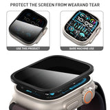 2-Pack For Apple Watch Ultra/Ultra 2 49Mm Privacy Screen Protector, [Anti-Peeping] Tempered Glass Ultra-Thin Full Coverage Protective Film -Black+Titanium