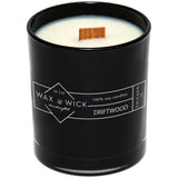 Wax And Wick 12Oz Scented Candle For Men, 100% Soy Wax, Double Wood Wick, Black Jar, Driftwood Scent, Long Lasting, Masculine Scents, Perfect For Home, Mancave, Bachelor Pad, Men'S Gift - Made In Usa