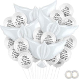 White Memorial  Dove Balloons  36 Pcs for Funerals Remembrance Events