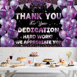 We Appreciate You Banner Backdrop Large Black Purple Photo Booth Backdrop Employee Thank You Banner Employee Appreciation Decor for Teachers Nurses Graduations Staff Recognition Events