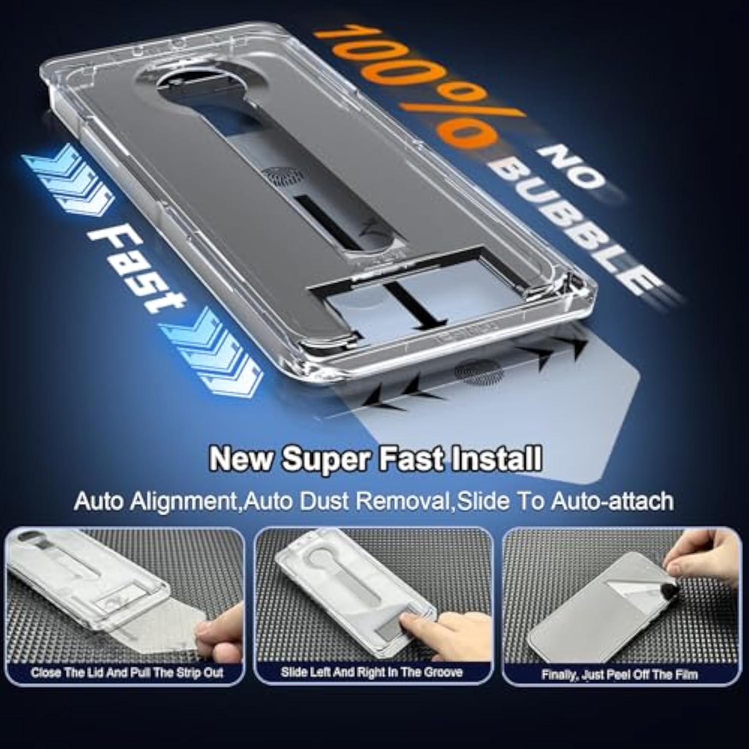 OneFish Screen Protector for iphone Pro Max 16, Airbag Edge Protection, HD Clarity Tempered Glass Film with Installation Frame, 9H Glass Scratch Resistant, Easy Installation, 2Pack.