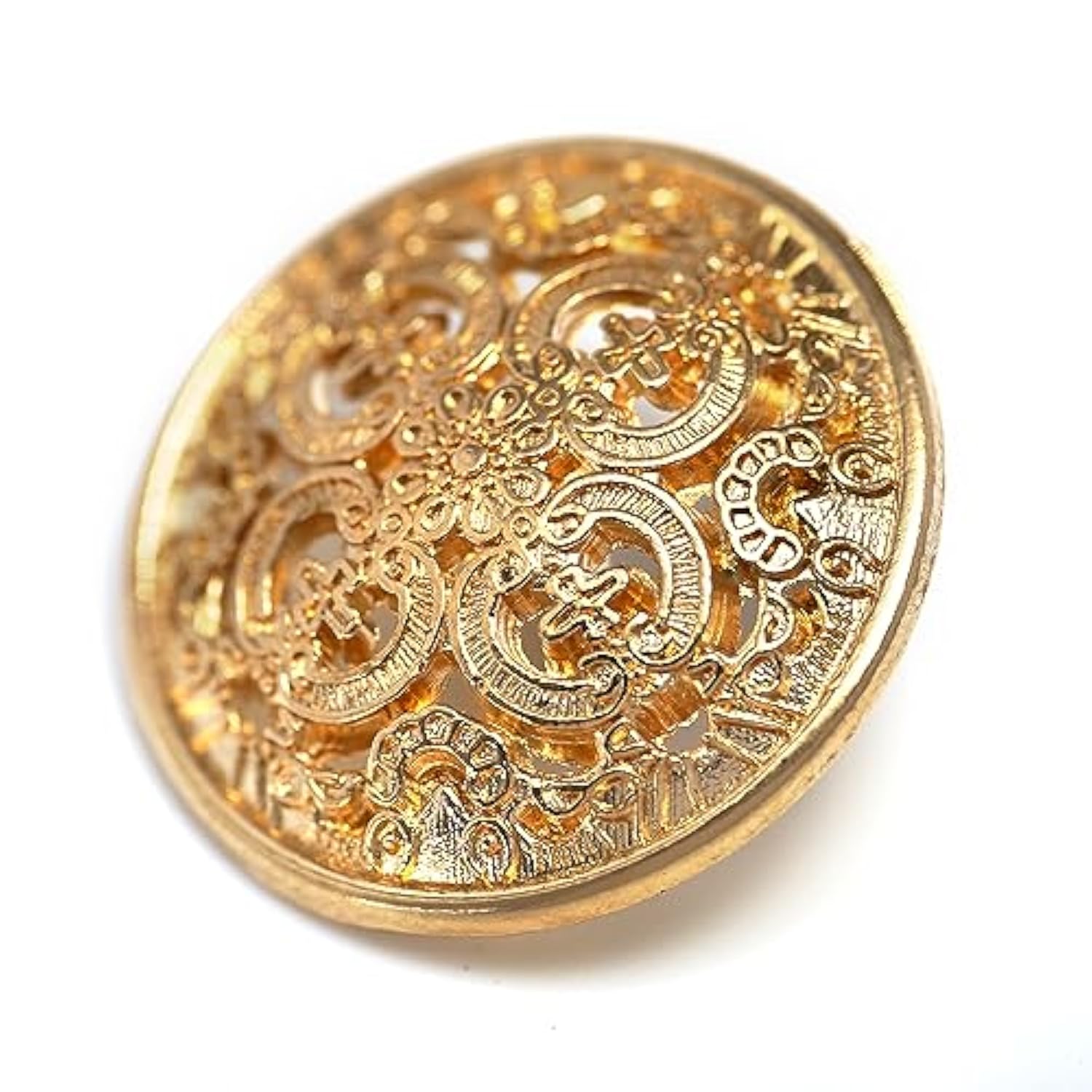 Vintage Hollow Embossed Metal Shank Sewing Buttons 20 Pcs - 18Mm, 23/3