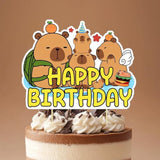 37Pcs Capybara Birthday Decorations, Capybara Theme Cake & Cupcake Decorations, 19 Unique Designs Capybara Cake Topper, Capybara Lovers Party Supplies For Birthday, Baby Shower & Kids Celebration