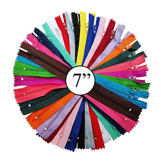 Nylon Zippers For Sewing Crafts | 20 Assorted Colors | 100 Zippers/Pac