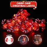 Candy Cane Led String Lights Warm Fairy Lights 6.56Ft 20Led Christmas Lights Decoration For Indoor Outdoor Winter Party
