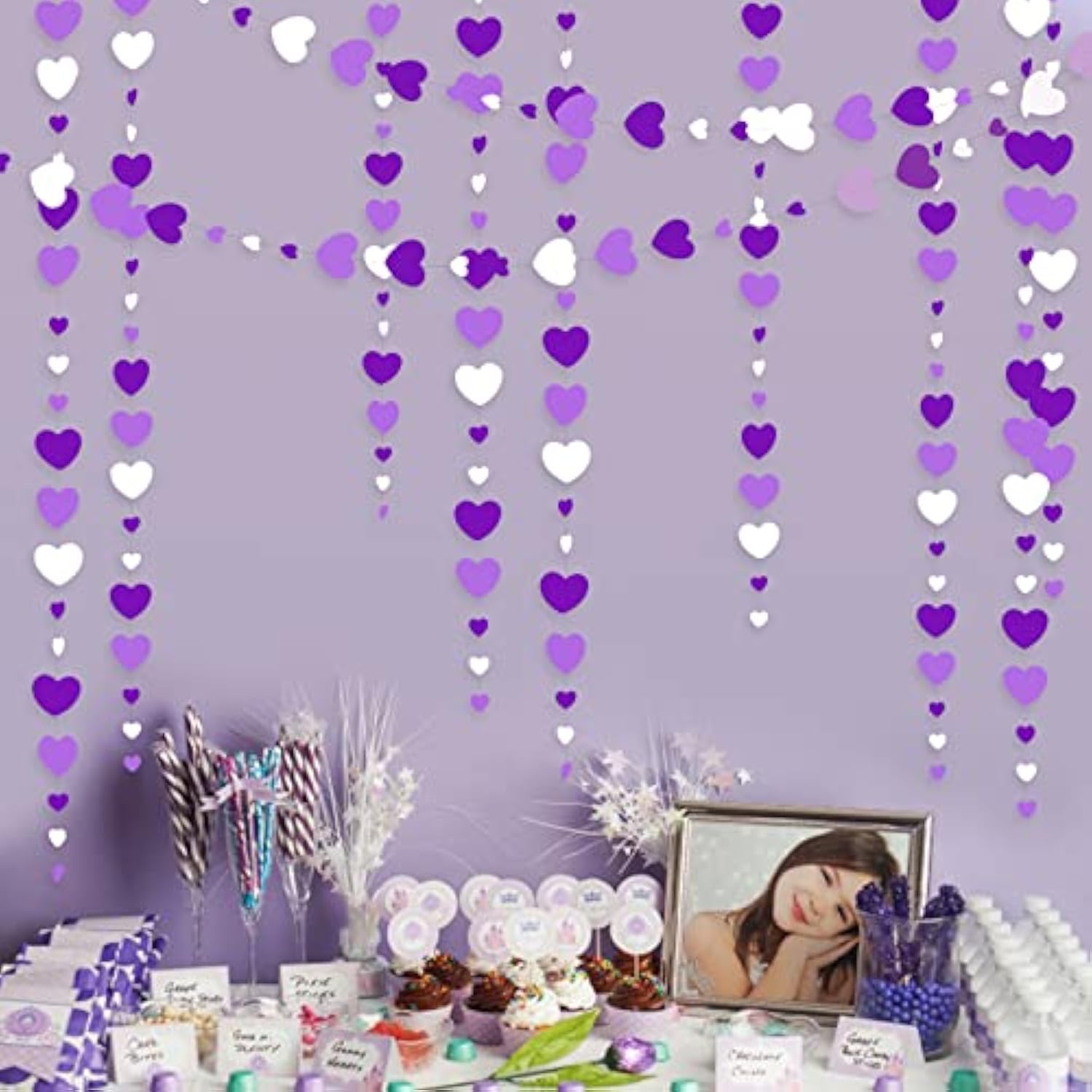 Valentines Day Party Decorations Lavender Love Heart Garland Purple An