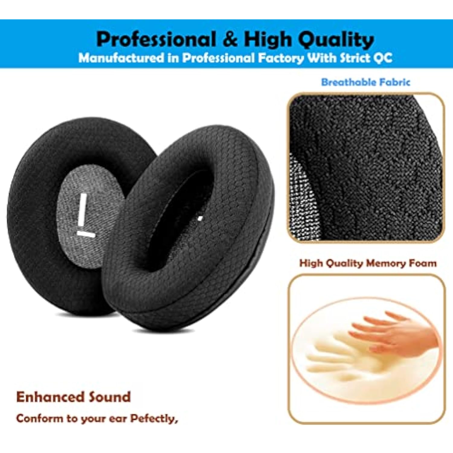 Breathable Headset Earpads Replacement Headphone Ear Pads Compatible With Infurture H1 Wireless Headphone