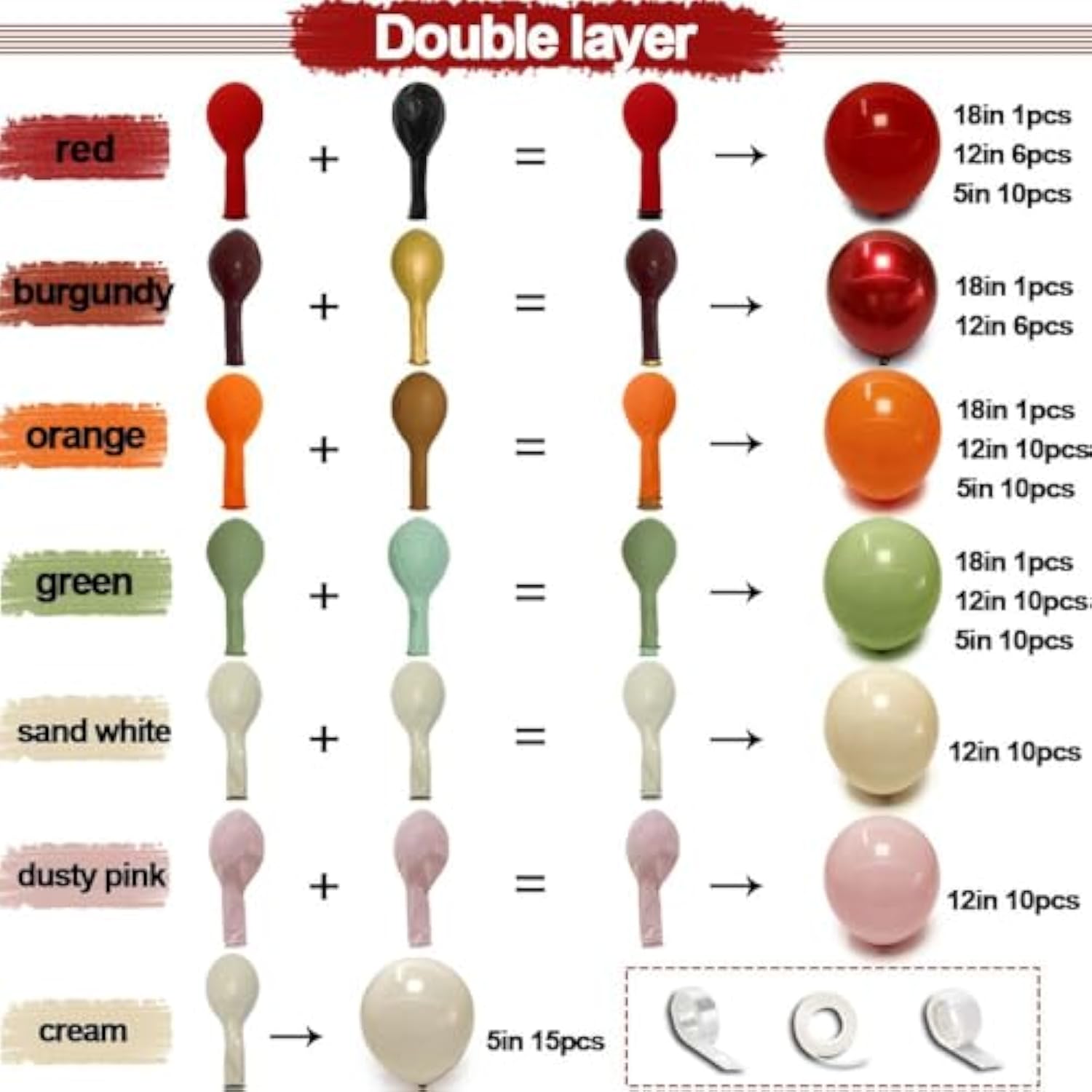 Fall Balloon Garland Arch Kit: Sage Green, Burnt Orange & Burgundy