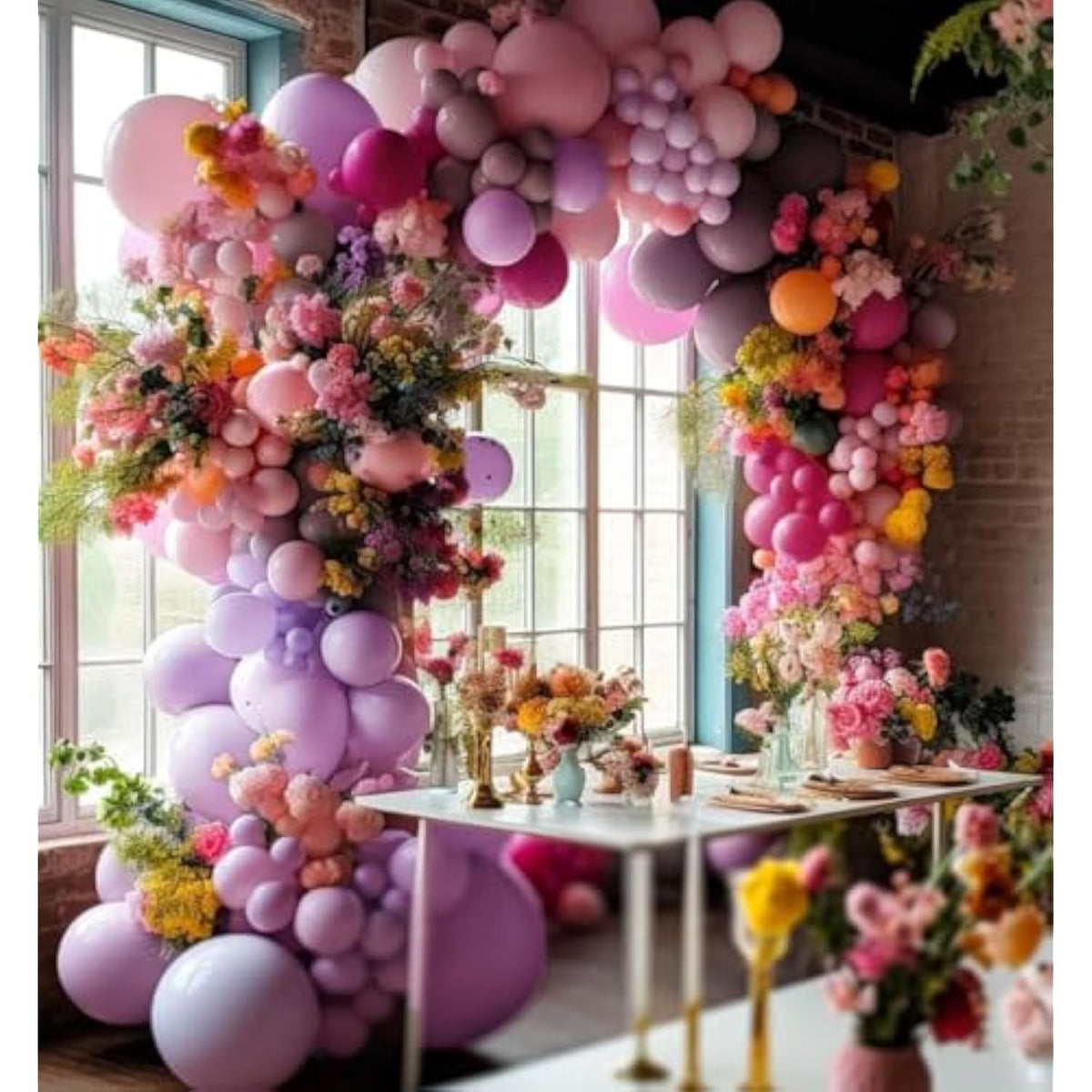 Purple Pink Balloon Garland Double Stuffed Lavender Lilac Balloons Different Sizes Pastel Balloons Hot Pink Lavender Balloon Arch Kit For Baby Shower Butterfly Birthday Wedding Fairy Party Decor