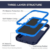 Navy Rugged Case for iPhone 14 Plus and iPhone 15 Plus 6.7 Inch Heavy Duty Dual-Layer Shockproof Dust and Drop Proof Cover