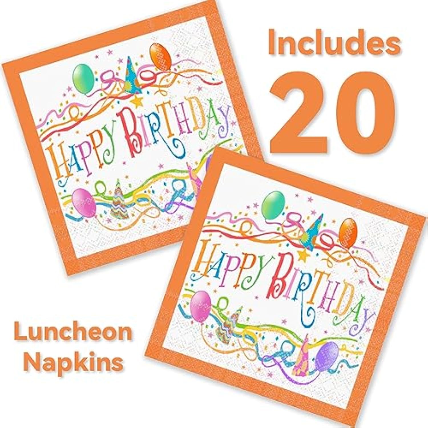 40PCS Happy Birthday Paper Plates & Napkins Set - 20 Plates & 20 Napkins