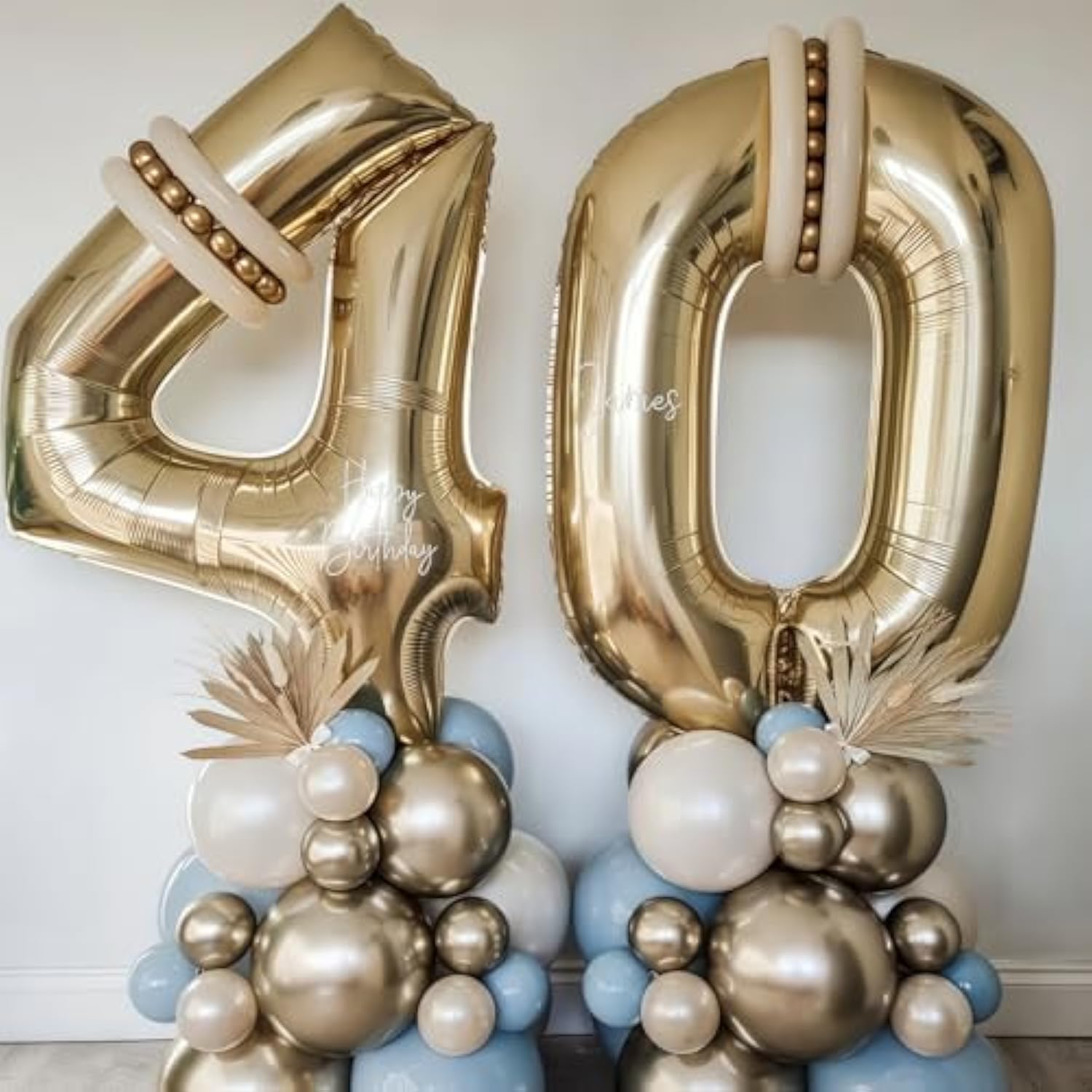 Champagne Gold 40-Inch Number 1 Foil Balloon Birthday Anniversary Decorations