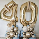 Champagne Gold 13 Balloon Number,40 Inch Light Gold 13 Balloons Big Foil Mylar Helium Number 13 Balloon For Birthday Party Anniversary Decorations