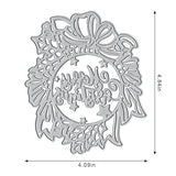 Christmas Wreath Frame Metal Cutting Die Set For Card Making And Christmas Decorations, Merry Christmas Words Die Cuts Stencils Embossing Template For Diy Scrapbooking Craft