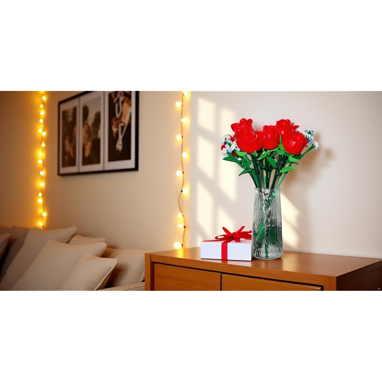 Bouquet Building Set Roses- Fake Flowers Building Set -Artificial Flowers Used For Home Decoration -Tables, Dormitories, Bookshelves, Office Decoration Flowers For Women