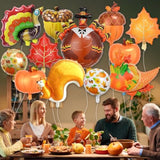 12 Pcs Thanksgiving Foil Balloons Turkey Pumpkin Leaf Squirrel Autumn Party Decor