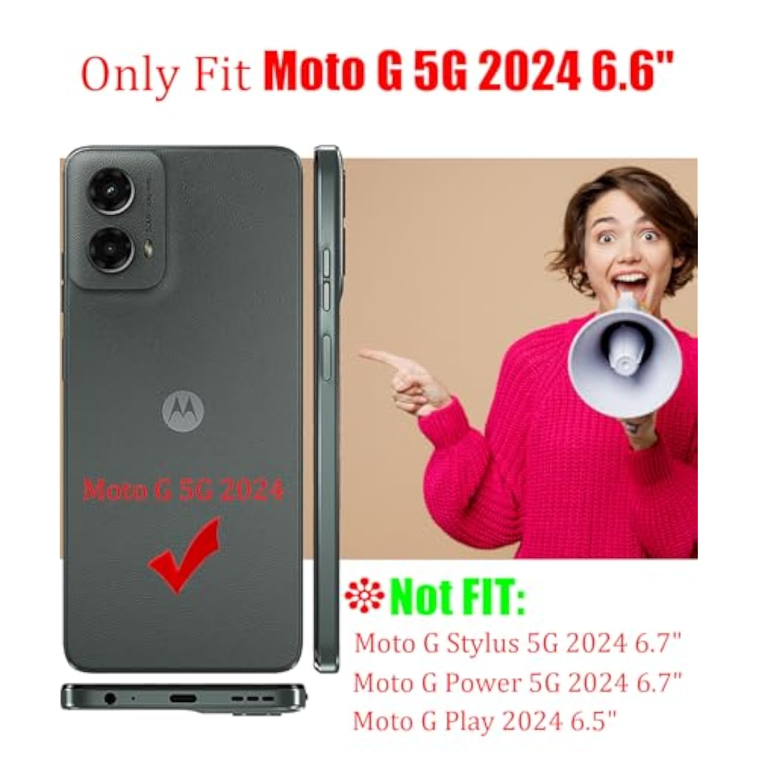 For Motorola Moto-G-5G-2024 Case With 2X Screen Protector, For Girl Women Cute Girly Love-Heart Luxury Gold Soft Cover Camera Protection Bumper Silicone Shockproof Phone Case For Moto G 5G 2024(Blue)