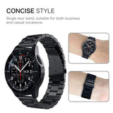 Compatible With Samsung Gear S3 Frontier Bands/Galaxy Watch 3 45Mm/Galaxy Watch 46Mm(2019),22Mm Solid Stainless Steel Metal Business Bracelet Strap Black(Not For Galaxy Watch 4 Classic 46Mm)