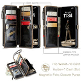 Compatible With Iphone 12 Pro Max Case Wallet With Rfid Blocking Card Holder For Women Men, Pu Leather Magnetic Snap Flip Zipper Strap Wallet Phone Case Fit For Iphone 12 Pro Max 6.7, Coffee