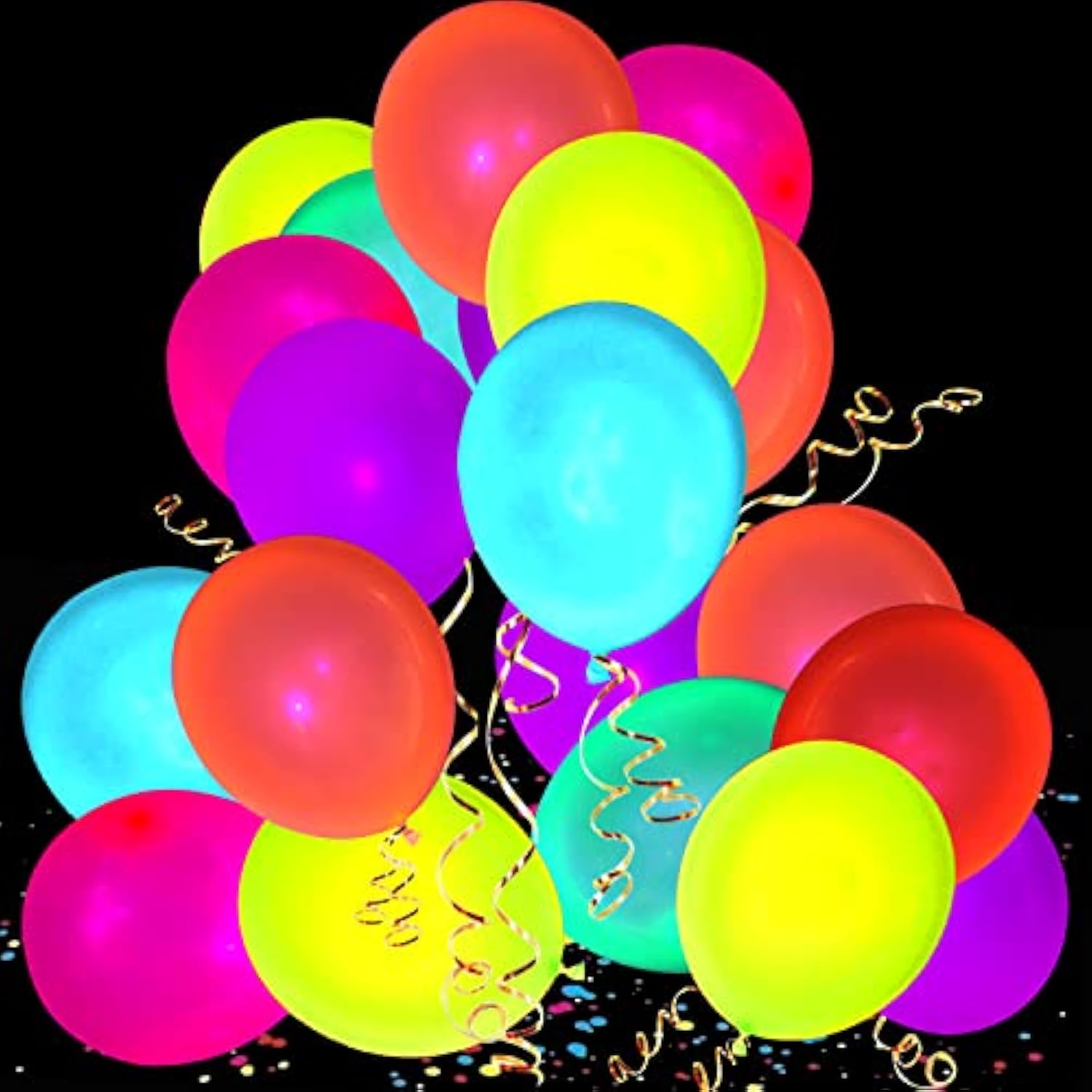 110 Pieces Uv Neon Balloons Glow In The Dark Party Supplies Black Light For Glow Party Helium Fluorescent Latex Neon Balloons For Kids Birthday Party Decoration