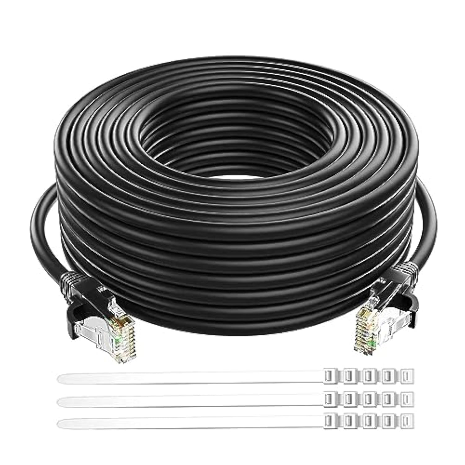 Cat 6 Ethernet Cable 75 Ft-Black, High Speed Internet Cable (6 Colors For Sele