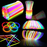 100-Pack 8-Inch Glow Sticks with Connectors for Halloween and Party Supplies
