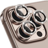 For Iphone 16 Pro/16 Pro Max Camera Lens Protector Bling Individual Metal Diamond Ring 9H Hardness Scratchproof Protector, Stylish Phone Accessories, Case Friendly (Brown Diamond)