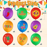 45Pcs Fiesta Balloons Mexican Party Balloons Fiesta Taco Balloons Cinc
