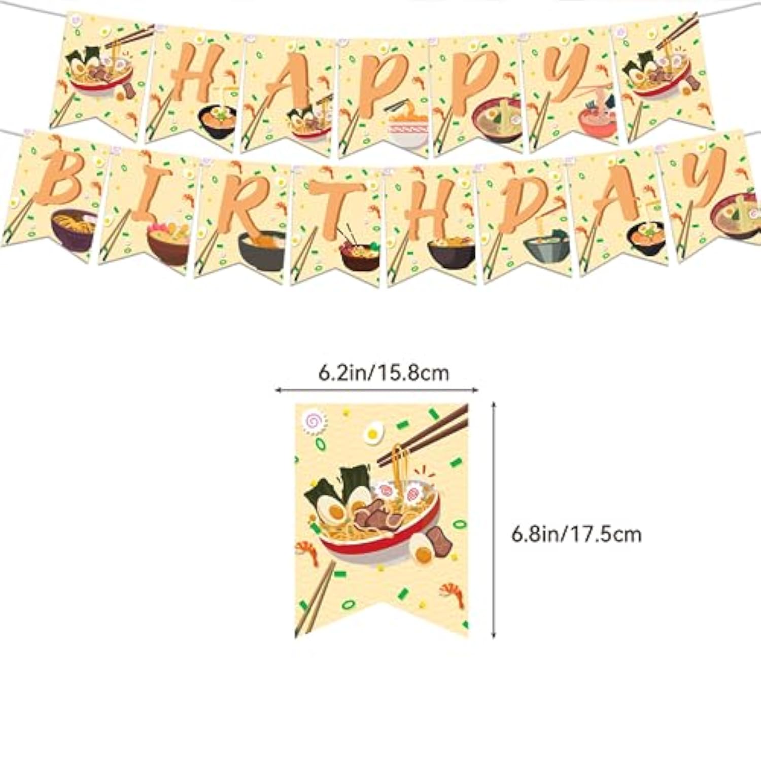 Ramen Party Decorations Japanese Noodles Birthday Decorations Includes Ramen Happy Birthday Banner Cupcake Toppers Cake Topper Spirals Balloons For Ramen Noodles Birthday Party Supplies