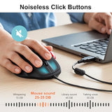 Wired Ergonomic Trackball Mouse, Optical Vertical Rollerball Mice, Silent Buttons, 34Mm Trackball, 600/800/1200/1600 Dpi, Compatible With Macbook, Laptop, Computer, Windows, Macos, Red
