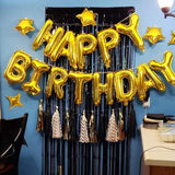 24Pcs Happy Birthday Balloons, Birthday Decorations, 3D Gold Premium Foil Letter Happy Birthday Banner With 6Pcs Star Balloons For Kids Men Women Adults Birthday Party Decorations Supplies
