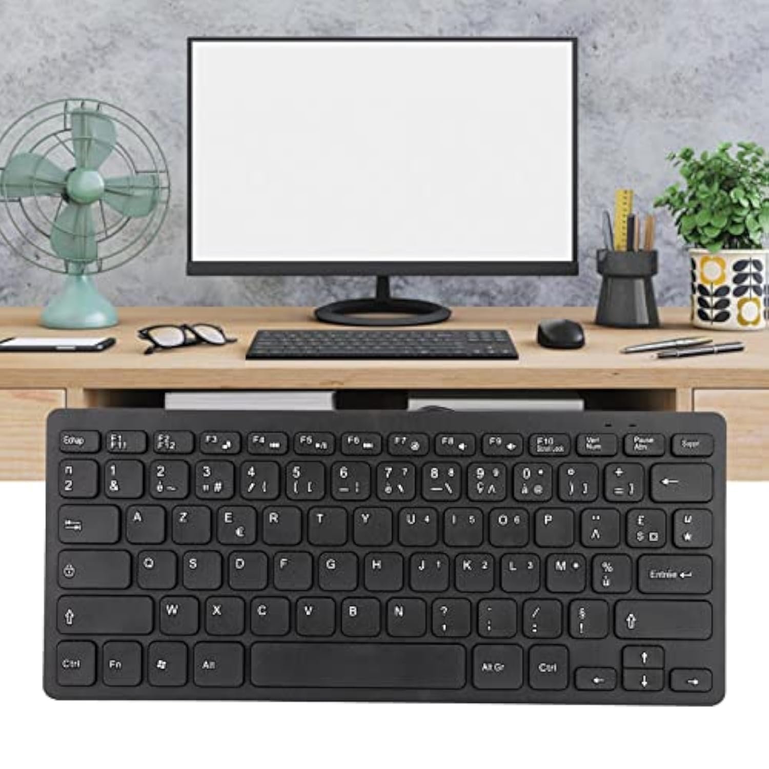 Wired Keyboard, Tt-A01 78 Keys Usb Keyboard Mute Ultra Thin Mini Russian/Frenc
