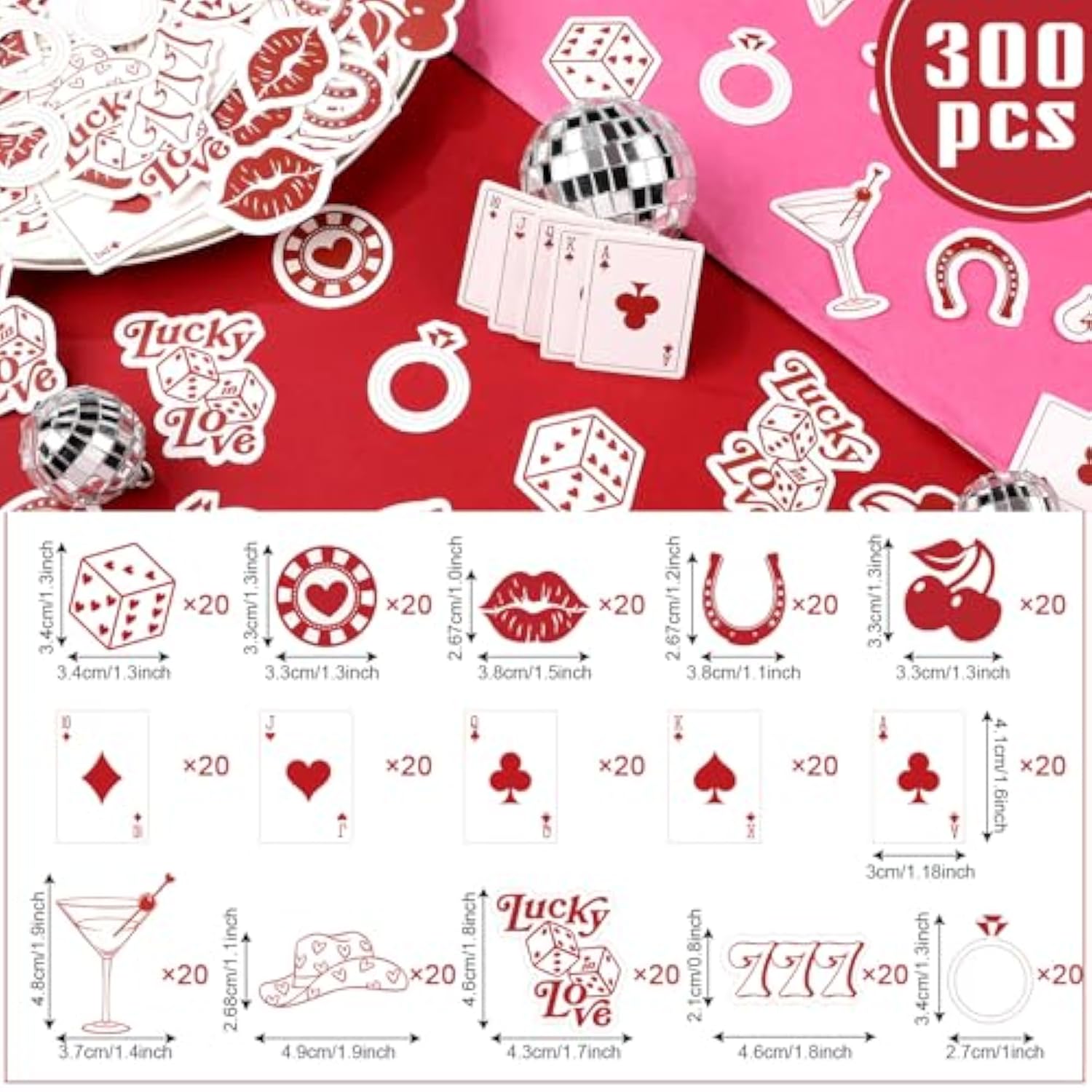 300 Pcs Lucky In Love Confetti Bachelorette Decoration Vegas Party Decor Casino Western Bachelorette Table Decor Lucky In Love Poker Casino Bridal Shower Birthday Party Favor