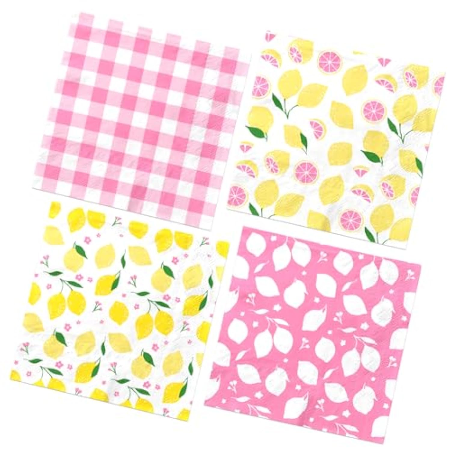 Pink Lemon Party Supplies,40Pcs Lemon Party Napkins Summer Fruit Party Decoration Pink Lemonade Theme Decoration For Lemon Baby Shower,Bridal Shower Party