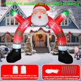11 Ft Christmas Inflatable Archway Decorations, Christmas Inflatable Santa Claus Arch Blow Up Yard Decorations With Buil