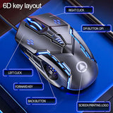 Gaming Mouse Wired,6 Buttons, 4 Adjustable Dpi Up To 3200 Dpi, 7 Circular & Breathing Led Light, Multifunction Wired Mouse Used For Games And Office (Black)
