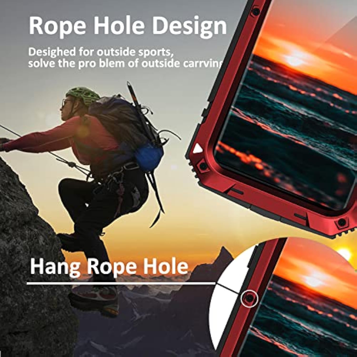 Compatible With Samsung S22 Ultra Metal Case With Screen Protector Camera Protector Military Rugged Heavy Duty Shockproof Case With Stand Full Cover Tough Case For Samsung S22 Ultra (Red)