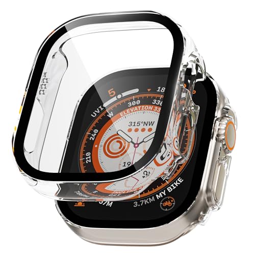 2 Pack Hard Pc Case For Apple Watch Ultra 3 (2025)/ Ultra 2 / Ultra Screen Protector 49Mm, With 9H Tempered Glass, Full Protective Cover For Iwatch Ultra 49Mm, Clear