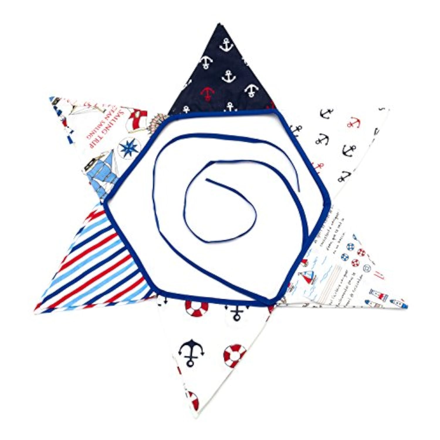 Fabric Nautical Anchor Pennant Banner Bunting For Kids Pirate Decoration Boys Birthday Baby Shower, Triangle Sailboats Cruise Ship Banner Decors
