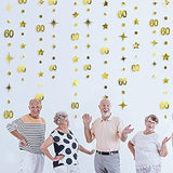 Gold 60th Birthday Garland – Metallic Stars & Dot Streamer for Anniversary Party"