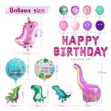 150-Pc Pink Dinosaur Party Set for Girls – Supplies for 12 with Balloons, Tableware & Decor