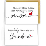Pregnancy Announcement Card For Mom Mother Stepmom, Grandma Baby Announcement Ideas Card, Pregnancy Revel Cards For Mom Mommy, New Baby Reveal Cards For Grandmother To Be, Baby Announcement Gifts