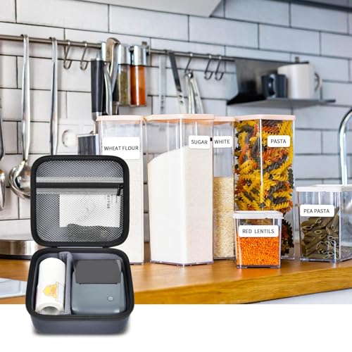 Eva Hard Carrying Case For Niimbot B1 / For B21 / For B21 Pro Label Maker, Portable Storage Bag Travel Box For Thermal Label Printer, Holder With Mesh Pocket For Cable Accessories - Dark Grey