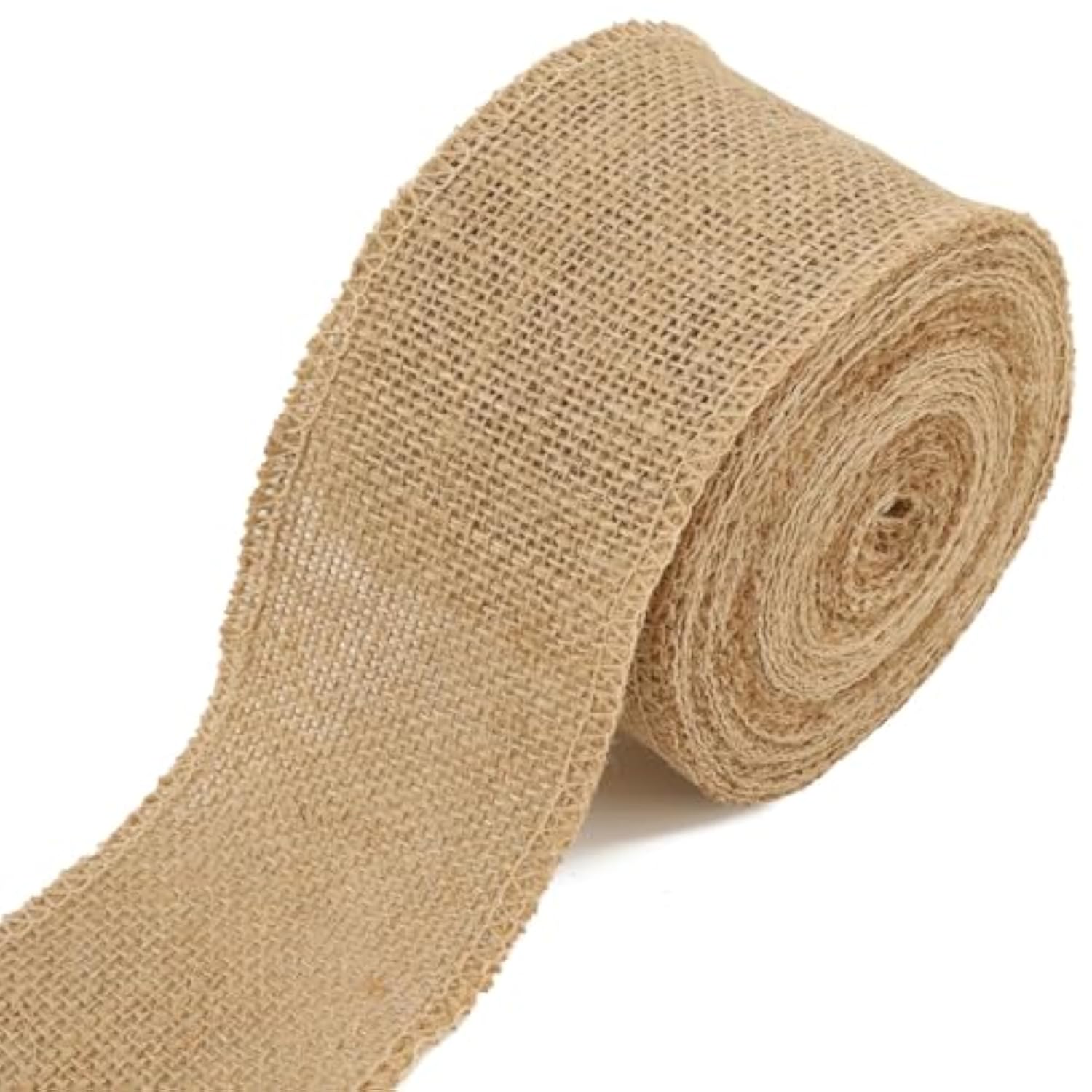 3" Wide Burlap Fabric Craft Ribbon 10 Yards, 01 Tan