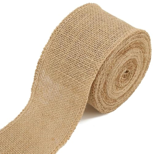 3" Wide Burlap Fabric Craft Ribbon 10 Yards, 01 Tan