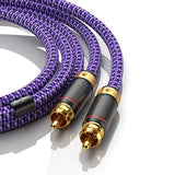 Auidophile 2 RCA Male to 2 RCA Male Stereo Audio Cable Gold Plated
