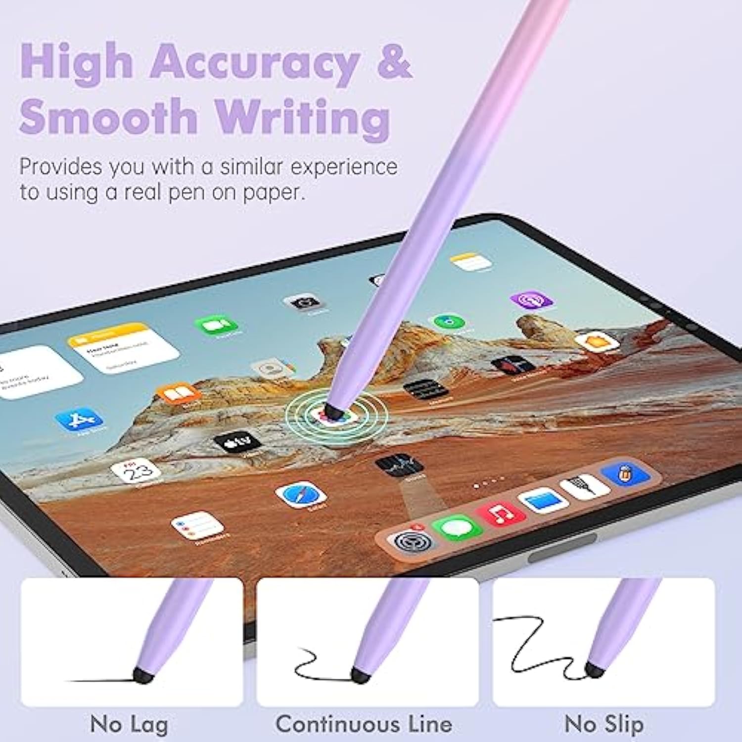 5Pcs Stylus Pens, 2 In 1 Stylus Pen For Touchscreen High Sensitivity Capacitive Stylus For Ipad, Iphone, Android Samsung Tablets Skylight Calendar All Universal Touchscreen Devices With 10 Rubber Tips