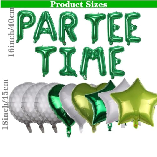 Let'S Partee Time Golf Party Decorations Golf Balloons Banner Men Boys Party Balloons Decoration Sport Themed Party Supplies Green Balloons For Birthday Baby Shower Retirement Party